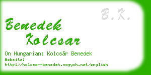 benedek kolcsar business card