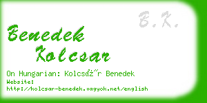 benedek kolcsar business card